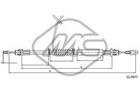 Metalcaucho 81866 - Cable de accionamiento, freno de estacionamiento