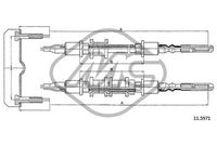 Metalcaucho 82497 - Cable de accionamiento, freno de estacionamiento