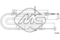 Metalcaucho 83347 - Cable de accionamiento, freno de estacionamiento