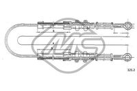 Metalcaucho 81261 - Lado de montaje: posterior<br>Longitud 1/Longitud 2 [mm]: 2305/700/700<br>