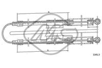 Metalcaucho 81266 - Lado de montaje: posterior<br>Longitud 1/Longitud 2 [mm]: 2300/2x815<br>Peso [kg]: 0,707<br>Tipo de freno: Discos/Tambor<br>