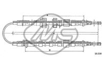 Metalcaucho 81761 - Lado de montaje: delante<br>Longitud [mm]: 158<br>Peso [kg]: 0,03<br>Tipo de freno: Tambor<br>