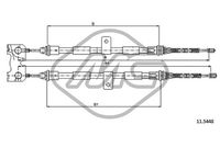 Metalcaucho 81812 - Lado de montaje: posterior<br>Longitud 1/Longitud 2 [mm]: 1930/1740+1875/1693<br>Peso [kg]: 0,803<br>Número de piezas necesarias: 1<br>Tipo de freno: Tambor<br>