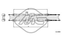 Metalcaucho 81823 - Lado de montaje: posterior<br>Longitud 1/Longitud 2 [mm]: 1633/1445+1582/1387<br>Peso [kg]: 1,322<br>Número de piezas necesarias: 1<br>Tipo de freno: Tambor<br>