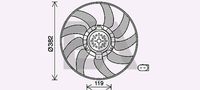 EACLIMA 33V02017 - Tensión [V]: 12<br>Potencia nominal [W]: 198<br>Diámetro [mm]: 340<br>Calefacción / Refrigeración: Ventilador simple<br>