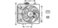 EACLIMA 33V10012 - Tensión [V]: 12<br>Potencia nominal [W]: 60<br>Sentido de giro: Sentido de giro a la izquierda (antihorario)<br>Número paletas de ventilador: 4<br>