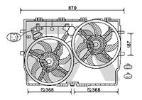 EACLIMA 33V25081 - Restricción de fabricante: BEHR<br>Diámetro [mm]: 368<br>Material: Plástico<br>Calefacción / Refrigeración: Ventilador doble<br>Versión: Sin regulador<br>Diámetro 2 [mm]: 368<br>