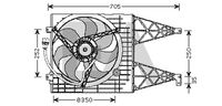 EACLIMA 33V77005 - Potencia nominal [W]: 250-200<br>Restricción de fabricante: TEMIC<br>Diámetro [mm]: 350<br>Material: Plástico<br>Calefacción / Refrigeración: Ventilador doble<br>Versión: Con regulador<br>Diámetro 2 [mm]: 290<br>