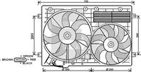 EACLIMA 33V77025 - Tensión [V]: 12<br>Potencia nominal [W]: 220-150<br>Diámetro [mm]: 360<br>Material: Plástico<br>Calefacción / Refrigeración: Ventilador doble<br>Versión: Con regulador<br>Versión: 1 Velocidad<br>Diámetro 2 [mm]: 290<br>