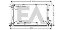 EACLIMA 31R02100 - Diámetro de salida 1 [mm]: 20<br>Calidad: Premium<br>Diámetro de entrada 1 [mm]: 20<br>Tipo radiador: Aletas refrigeración soldadas<br>Restricción de fabricante: BEHR<br>Profundidad de red [mm]: 54<br>Longitud de red [mm]: 720<br>Ancho de red [mm]: 134<br>Material: Aluminio<br>Material: Plástico<br>