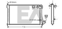 EACLIMA 31R10061 - Diámetro de salida 1 [mm]: 40<br>Calidad: ALTERNATIVO<br>Diámetro de entrada 1 [mm]: 40<br>Tipo radiador: Aletas refrigeración unidas mecánicamente<br>Restricción de fabricante: BEHR<br>Profundidad de red [mm]: 34<br>Longitud de red [mm]: 640<br>Ancho de red [mm]: 415<br>Material: Aluminio<br>Material: Plástico<br>