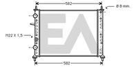 EACLIMA 31R25032 - Diámetro de salida 1 [mm]: 35<br>Calidad: Premium<br>Diámetro de entrada 1 [mm]: 35<br>Tipo radiador: Aletas refrigeración unidas mecánicamente<br>Restricción de fabricante: DENSO<br>Profundidad de red [mm]: 34<br>Longitud de red [mm]: 510<br>Ancho de red [mm]: 416<br>Material: Aluminio<br>Material: Plástico<br>