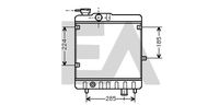 EACLIMA 31R25073 - Diámetro de salida 1 [mm]: 32<br>Calidad: ALTERNATIVO<br>Diámetro de entrada 1 [mm]: 32<br>Tipo radiador: Aletas refrigeración unidas mecánicamente<br>Restricción de fabricante: VALEO<br>Profundidad de red [mm]: 34<br>Longitud de red [mm]: 310<br>Ancho de red [mm]: 360<br>Material: Aluminio<br>Material: Plástico<br>