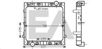 EACLIMA 31R30040 - Diámetro de salida 1 [mm]: 60<br>Calidad: Premium<br>Diámetro de entrada 1 [mm]: 60<br>Tipo radiador: Aletas refrigeración soldadas<br>Restricción de fabricante: BEHR<br>Profundidad de red [mm]: 42<br>Longitud de red [mm]: 800<br>Ancho de red [mm]: 748<br>Material: Aluminio<br>Material: Plástico<br>