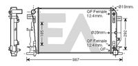 EACLIMA 31R50086 - Diámetro de salida 1 [mm]: 44<br>Calidad: Premium<br>Diámetro de entrada 1 [mm]: 35<br>Tipo radiador: Aletas refrigeración soldadas<br>Técnica conexión: Conexi�n r�pida<br>Restricción de fabricante: VALEO<br>Profundidad de red [mm]: 26<br>Longitud de red [mm]: 679<br>Ancho de red [mm]: 388<br>Material: Aluminio<br>Material: Plástico<br>