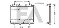 EACLIMA 31R55103 - Diámetro de salida 1 [mm]: 32<br>Calidad: Premium<br>Diámetro de entrada 1 [mm]: 32<br>Tipo radiador: Aletas refrigeración unidas mecánicamente<br>Restricción de fabricante: CALSONIC<br>Profundidad de red [mm]: 26<br>Longitud de red [mm]: 542<br>Ancho de red [mm]: 376<br>Material: Aluminio<br>Material: Plástico<br>