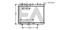 EACLIMA 31R55106 - Diámetro de salida 1 [mm]: 28<br>Calidad: Premium<br>Diámetro de entrada 1 [mm]: 28<br>Tipo radiador: Aletas refrigeración soldadas<br>Restricción de fabricante: UNIFIT<br>Profundidad de red [mm]: 22<br>Longitud de red [mm]: 380<br>Ancho de red [mm]: 389<br>Material: Aluminio<br>Material: Plástico<br>