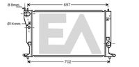 EACLIMA 31R71204 - Diámetro de salida 1 [mm]: 38<br>Calidad: Premium<br>Diámetro de entrada 1 [mm]: 38<br>Tipo radiador: Aletas refrigeración soldadas<br>Restricción de fabricante: DENSO<br>Profundidad de red [mm]: 36<br>Longitud de red [mm]: 625<br>Ancho de red [mm]: 430<br>Material: Aluminio<br>Material: Plástico<br>