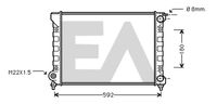 EACLIMA 31R77074 - Diámetro de salida 1 [mm]: 32<br>Calidad: ALTERNATIVO<br>Diámetro de entrada 1 [mm]: 32<br>Tipo radiador: Aletas refrigeración unidas mecánicamente<br>Restricción de fabricante: VALEO<br>Profundidad de red [mm]: 34<br>Longitud de red [mm]: 430<br>Ancho de red [mm]: 322<br>Material: Aluminio<br>Material: Plástico<br>