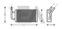 EACLIMA 45C22029 - Diámetro de entrada 1 [mm]: 16<br>Diámetro de salida 1 [mm]: 16<br>Calidad: Premium<br>Material: Aluminio<br>Tipo radiador: Aletas refrigeración soldadas<br>Longitud de red [mm]: 245<br>Ancho de red [mm]: 145<br>Profundidad de red [mm]: 40<br>