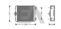 EACLIMA 45C50004 - Diámetro de entrada 1 [mm]: 15<br>Diámetro de salida 1 [mm]: 18<br>Calidad: Premium<br>Material: Aluminio<br>Material: Plástico<br>Tipo radiador: Aletas refrigeración unidas mecánicamente<br>Longitud de red [mm]: 215<br>Ancho de red [mm]: 208<br>Profundidad de red [mm]: 45<br>