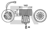 EACLIMA 42A07014 - Material: Aluminio<br>Material: Plástico<br>Restricción de fabricante: BEHR<br>Sentido de giro: Sentido de giro a la derecha (horario)<br>Versión: Sin regulador<br>Diámetro 1 [mm]: 148<br>