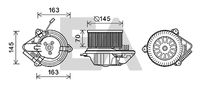 EACLIMA 42A10026 - Tensión [V]: 12<br>Material: Plástico<br>Restricción de fabricante: VALEO<br>Sentido de giro: Sentido de giro a la derecha (horario)<br>Versión: Con regulador<br>Diámetro 1 [mm]: 147<br>