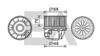 EACLIMA 42A22011 - Tensión [V]: 12<br>Material: Plástico<br>Restricción de fabricante: VISTEON<br>Sentido de giro: Sentido de giro a la izquierda (antihorario)<br>Versión: Sin regulador<br>Diámetro 1 [mm]: 156<br>