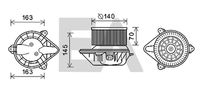 EACLIMA 42A54009 - Tensión [V]: 12<br>Material: Plástico<br>Restricción de fabricante: VALEO<br>Versión: Sin regulador<br>Diámetro 1 [mm]: 140<br>