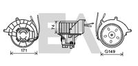 EACLIMA 42A54012 - Tensión [V]: 12<br>Material: Plástico<br>Restricción de fabricante: DELPHI<br>Calefacción / Refrigeración: Ventilador simple<br>Sentido de giro: Sentido de giro a la izquierda (antihorario)<br>Versión: Sin regulador<br>Diámetro 1 [mm]: 149<br>