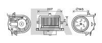 EACLIMA 42A77007 - Tensión [V]: 12<br>Material: Plástico<br>Restricción de fabricante: VALEO<br>Versión: Sin regulador<br>Diámetro 1 [mm]: 151<br>