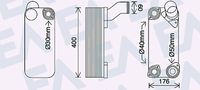 EACLIMA 37G16004 - Diámetro de entrada 1 [mm]: 25<br>Diámetro de salida 2 [mm]: 25<br>Diámetro de entrada 2 [mm]: 25<br>Diámetro de salida 1 [mm]: 25<br>Calidad: Premium<br>Restricción de fabricante: BEHR<br>Material: Aluminio<br>Longitud de red [mm]: 252<br>Ancho de red [mm]: 147<br>Profundidad de red [mm]: 105<br>