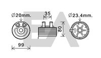 EACLIMA 37G18001 - Radiador de aceite, aceite motor