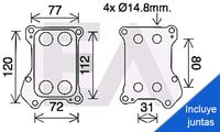 EACLIMA 37G54014 - Radiador de aceite, aceite motor
