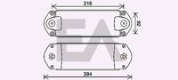 EACLIMA 37G63004 - Diámetro de entrada 1 [mm]: 27,3<br>Diámetro de salida 1 [mm]: 27,3<br>Calidad: Premium<br>Material: Acero<br>Longitud de red [mm]: 393<br>Ancho de red [mm]: 120<br>Profundidad de red [mm]: 53<br>