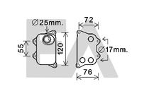 EACLIMA 37G77023 - Diámetro de entrada 1 [mm]: 16<br>Diámetro de salida 1 [mm]: 17<br>Calidad: Premium<br>Material: Aluminio<br>Artículo complementario/Información complementaria: con juntas<br>Tipo de refrigeración: rerigerado por agua<br>Longitud de red [mm]: 140<br>Ancho de red [mm]: 70<br>Profundidad de red [mm]: 67<br>