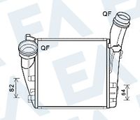 EACLIMA 36A58021 - Diámetro de entrada 1 [mm]: 66<br>Diámetro de salida 1 [mm]: 56<br>Tipo radiador: Aletas refrigeración soldadas<br>Técnica conexión: Conexi�n r�pida<br>Calidad: Premium<br>Restricción de fabricante: DENSO<br>Material: Aluminio<br>Tipo de refrigeración: refrigerado por aire<br>Longitud de red [mm]: 288<br>Ancho de red [mm]: 295<br>Profundidad de red [mm]: 62<br>