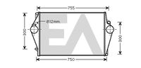 EACLIMA 36A78006 - Diámetro de entrada 1 [mm]: 56<br>Diámetro de salida 1 [mm]: 56<br>Tipo radiador: Aletas refrigeración soldadas<br>Calidad: ALTERNATIVO<br>Restricción de fabricante: VALEO<br>Material: Aluminio<br>Material: Plástico<br>Longitud de red [mm]: 688<br>Ancho de red [mm]: 417<br>Profundidad de red [mm]: 30<br>