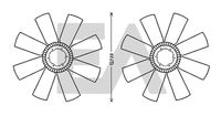 EACLIMA 35C16A03 - Garantía: 2 años de garantía<br>corona de agujeros - Ø [mm]: 152<br>Diámetro [mm]: 704<br>Número de orificios: 6<br>para OE N°: 1733234<br>Número paletas de ventilador: 8<br>