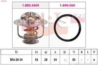 MDR EPS1880360 - Temperatura de abertura [°C]: 82<br>Artículo complementario/Información complementaria: con junta<br>Diámetro 2 [mm]: 29<br>Diámetro 1 [mm]: 56<br>Altura 2 [mm]: 35<br>Ancho de embalaje [cm]: 6,70<br>Peso neto [g]: 78<br>long. de embalaje [cm]: 8,7<br>h embalaje [cm]: 9,20<br>