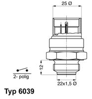 MDR EPS1850652 - Interruptor de temperatura, ventilador del radiador