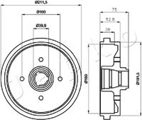 JAPKO 560901 - Tipo de freno: Tambor de freno con cojinete<br>Diámetro exterior del tambor de freno [mm]: 211,6<br>Rebajado máx. tambor de freno [mm]: 181<br>H tamb. freno total [mm]: 74,6<br>Número de orificios: 4<br>corona de agujeros - Ø [mm]: 100<br>Superficie: barnizado<br>Lado de montaje: Eje trasero<br>Diámetro interior de tambor de freno [mm]: 180<br>Diámetro de centrado [mm]: 39,8<br>H tamb. freno interna [mm]: 38,6<br>