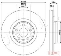 JAPKO 600920C - Número de PR: 1KJ<br>Número de PR: 1KF<br>Diámetro exterior [mm]: 330<br>Espesor de disco de frenos [mm]: 22<br>Tipo de disco de frenos: ventilación interna<br>Espesor mínimo [mm]: 20<br>Número de orificios: 5<br>Diámetro de centrado [mm]: 68<br>Peso [kg]: 7,6<br>Cantidad de agujeros de fijación: 1<br>Superficie: barnizado<br>Lado de montaje: Eje trasero<br>Altura [mm]: 35,8<br>