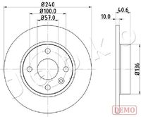 JAPKO 610405C - Lado de montaje: Eje delantero<br>Diámetro exterior [mm]: 260<br>Altura [mm]: 41<br>Tipo de disco de frenos: ventilado<br>Espesor de disco de frenos [mm]: 24<br>Espesor mínimo [mm]: 21<br>Número de orificios: 4<br>Superficie: barnizado<br>Par apriete [Nm]: 110<br>