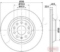 JAPKO 610903C - Número de PR: 2EA<br>Diámetro exterior [mm]: 310<br>Altura [mm]: 48<br>Tipo de disco de frenos: ventilado<br>Espesor de disco de frenos [mm]: 22<br>Espesor mínimo [mm]: 20<br>Número de orificios: 5<br>Lado de montaje: Eje trasero<br>Par apriete [Nm]: 120<br>