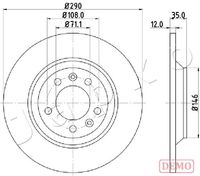 JAPKO 610605C - Tipo de vehículo: ic 18/9/19<br>Diámetro exterior [mm]: 283<br>Altura [mm]: 48<br>Tipo de disco de frenos: ventilación interna<br>Tipo de disco de frenos: ventilado<br>Espesor de disco de frenos [mm]: 26<br>Espesor mínimo [mm]: 24<br>Número de orificios: 5<br>Diámetro de centrado [mm]: 71,1<br>Peso [kg]: 7,1<br>Artículo complementario / información complementaria 2: sin buje de rueda<br>Artículo complementario / información complementaria 2: sin perno de sujeción de rueda<br>Superficie: revestido<br>Superficie: barnizado<br>Lado de montaje: Eje delantero<br>Par apriete [Nm]: 90<br>