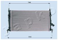 JAPKO RDA053081 - Clase de caja de cambios: para caja de cambios manual<br>Equipamiento de vehículo: para vehículos con/sin climatización<br>Material: Aluminio<br>Material: Plástico<br>Longitud de red [mm]: 672<br>Ancho de red [mm]: 380<br>Profundidad de red [mm]: 26<br>