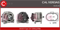 CASCO CAL10243GS - Tensión [V]: 12<br>Corriente de carga alternador [A]: 90<br>Restricción de fabricante: BOSCH<br>ID del modelo de conector: CPA0155<br>Número de nervaduras: 6<br>poleas - Ø [mm]: 54<br>Pinza: M8<br>Poleas: con polea de rueda libre<br>Artículo complementario/Información complementaria: con regulador incorporado<br>Cant. taladros roscados: 2<br>Versión: AS<br>Cantidad de agujeros de fijación: 4<br>Fabricante: AUDI<br>Fabricante: SEAT<br>Fabricante: VW<br>