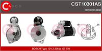 BOSCH 1986S00731 - Tensión [V]: 12<br>Potencia nominal [kW]: 2,2<br>Cantidad de agujeros de fijación: 0<br>Cant. taladros roscados: 2<br>Número de dientes: 10<br>Pinza: 30,50<br>Diámetro de brida [mm]: 82,5<br>Sentido de giro: Sentido de giro a la derecha (horario)<br>Posición básica piñón [mm]: 26,4<br>Modelo motor arranque: autopoyado<br>Medida de rosca: M10x1.5<br>Rosca 1: M10x1.5<br>Longitud [mm]: 248<br>Posición/Grado: rechts<br>Ángulo de sujeción [grados]: 31<br>Medida ángulo brazo triangular [grados]: 31<br>Medida ángulo brazo trinagular [grados]: 31<br>