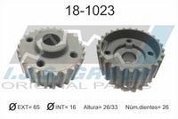 IJS GROUP 181023 - Número de dientes: 26<br>Altura 1 [mm]: 26<br>Altura 2 [mm]: 33<br>Diámetro interior [mm]: 16<br>Diámetro exterior [mm]: 65<br>Distribución del motor: Correa dentada<br>